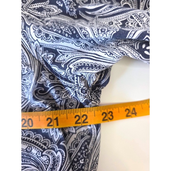 VTG Lauren Ralph Lauren Paisley Print Button Down Shirt Tunic Blue Wht SZ M 3/4 - Picture 9 of 10